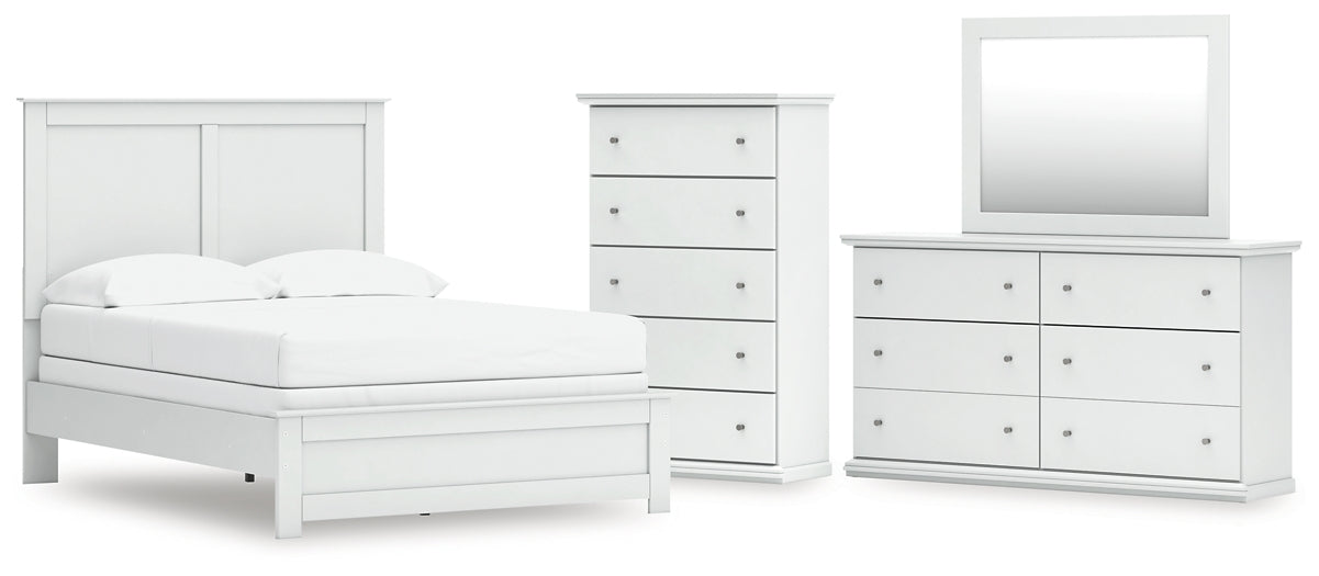 Bostwick Shoals Full Panel Bed with Mirrored Dresser and Chest