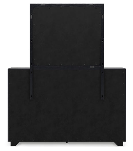 Londer Queen Panel Bed with Mirrored Dresser and Chest