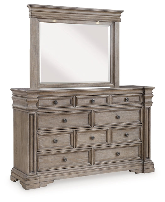 Blairhurst Queen Panel Bed with Mirrored Dresser, Chest and Nightstand