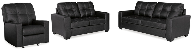 Ashley Furniture Barlin Mills living room set with sofa, loveseat, and matching neutral upholstery