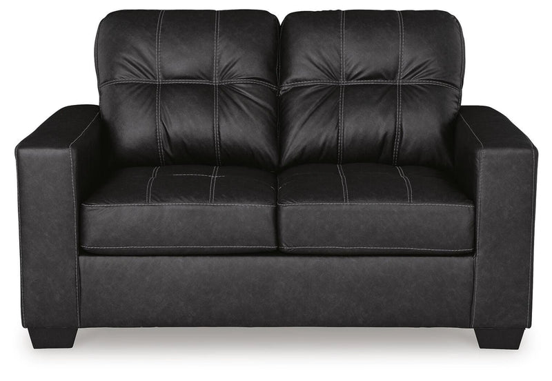 Ashley Furniture Barlin Mills living room set with sofa, loveseat, and coordinating coffee table\Seeder