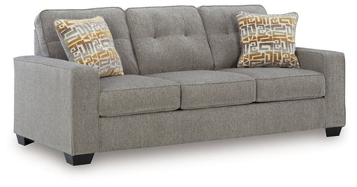 Ashley Furniture Larimer sleeper sofa with beige upholstery, featuring plush cushions and a convertible design for versatile seating.