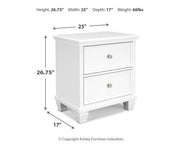 Ashley Furniture Fortman bedroom set with wood-finish bed, nightstand, dresser, and mirror