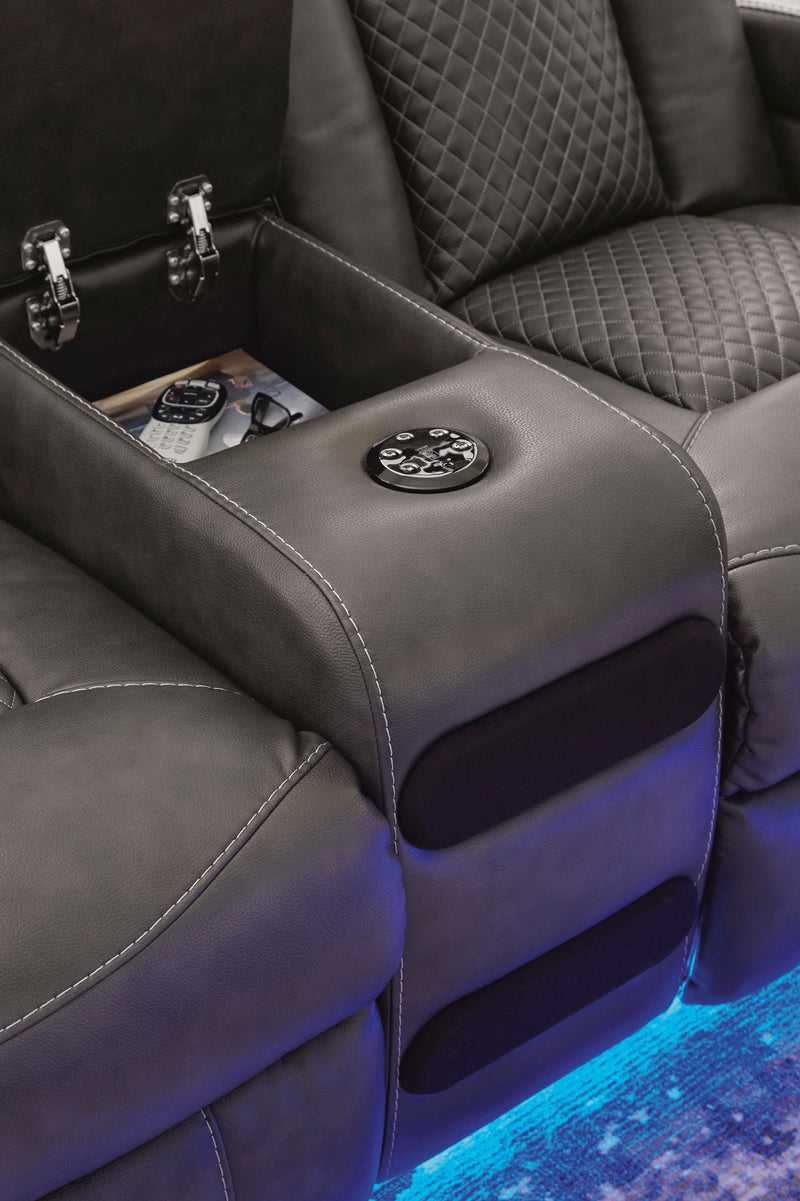 Fyne-Dyme Power Reclining Loveseat with Console