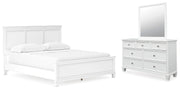 Ashley Furniture Fortman bedroom set with wood bed frame, dresser, and nightstand in rustic brown finish