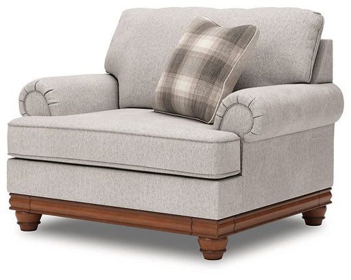 Ashley Furniture Clearbrooke Oversized Chair with plush fabric and wide armrests, shown from an angled view.
