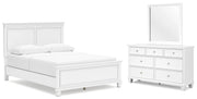 Ashley Furniture Fortman bedroom set with wood bed, dresser, mirror, and nightstand in dark brown finish