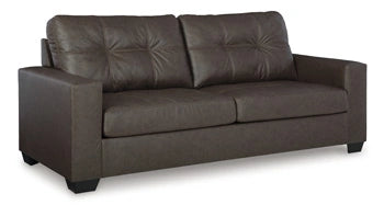 Ashley Furniture Barlin Mills living room set with sofa, loveseat, and neutral textured upholstery