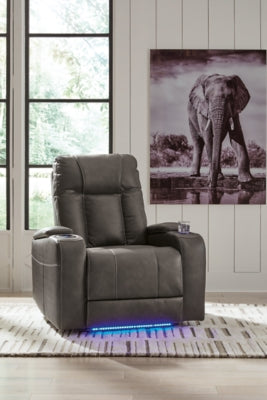 Ashley Furniture Feazada Power Recliner in closed position with plush upholstery and modern design.