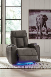 Ashley Furniture Feazada Power Recliner in open position, showcasing plush cushions and sleek design for comfortable seating.