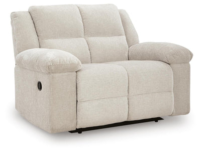 Ashley Furniture Orlen oversized recliner in a closed position, featuring plush upholstery and a wide, comfortable design.
