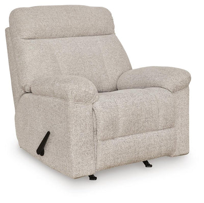 Ashley Furniture Hoyne Park recliner in a closed position, featuring plush fabric and a stylish design for comfortable seating.