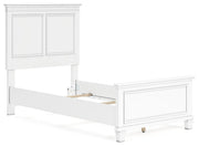 Ashley Furniture Fortman bedroom set with wood bed, dresser, mirror, and matching nightstand