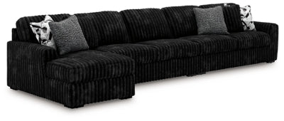 Midnight-Madness Sectional with Chaise with FREE Ottoman