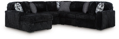 Midnight-Madness Sectional with Chaise with FREE Ottoman