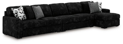 Midnight-Madness Sectional with Chaise with FREE Ottoman