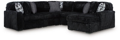 Midnight-Madness Sectional with Chaise with FREE Ottoman