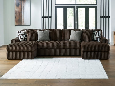 Midnight-Madness Sectional with Chaise with FREE Ottoman