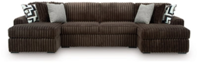 Midnight-Madness Sectional with Chaise with FREE Ottoman