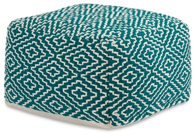 Ashley Furniture Brynnsen pouf with soft fabric upholstery and a stylish, rounded design for casual living spaces.