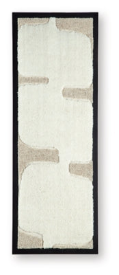 Ashley Furniture Kadworth wall decor featuring modern geometric design in neutral tones, ideal for stylish home wall accents.