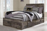 Ashley Furniture Derekson Youth Bed with six spacious storage drawers, featuring a sturdy wooden frame and a modern design.