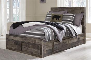 Ashley Furniture Derekson Youth Bed with six spacious storage drawers, featuring a sturdy wooden frame and a modern design.