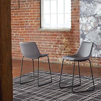 Ashley Furniture Centiar counter height bar stool with wooden seat and metal frame, ideal for kitchen or bar area.