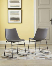 Ashley Furniture Centiar dining chair with wood legs and upholstered seat, showcasing a modern and comfortable design.