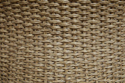Set of two Ashley Furniture Amaris outdoor dining chairs with woven seats and armrests, designed for patio or garden use.