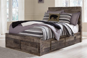 Ashley Furniture Derekson Youth Bed with six storage drawers, sturdy wooden frame in a modern youth bedroom design