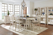 Ashley Furniture Bolanburg counter height bar stool with wooden legs and cushioned seat, ideal for kitchen or bar area.