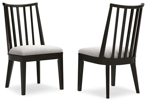 Ashley Furniture Galliden dining chair with wood legs and upholstered seat, showcasing a modern, stylish design for dining rooms.
