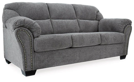 Ashley Furniture Allmaxx sofa with plush fabric and modern design, featuring wide armrests and comfortable cushions.