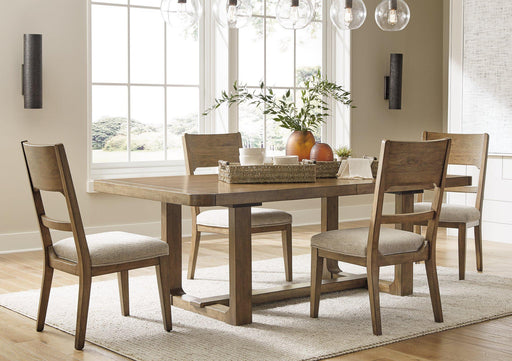 Ashley Furniture Cabalynn dining room set with a wooden table and matching chairs for a stylish dining space.