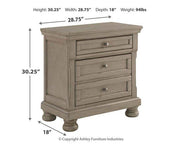 Ashley Furniture Lettner nightstand with a modern wooden design, featuring a drawer and open shelf for bedroom storage.