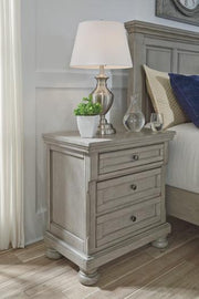 Ashley Furniture Lettner Bedroom Set with bed frame, nightstands, and dresser in a modern bedroom décor setting.