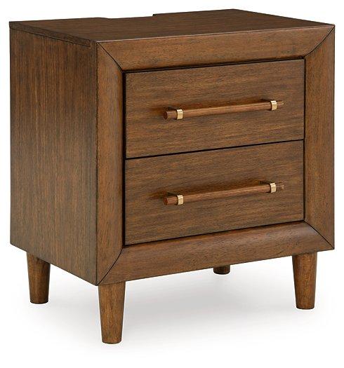 Ashley Furniture Lyncott Nightstand with drawer and open shelf, dark wood finish, modern bedroom storage solution