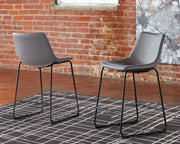 Ashley Furniture Centiar counter height bar stool with wooden seat and metal frame, showcasing a modern design.