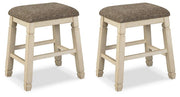 Ashley Furniture Bolanburg counter height bar stool with wooden frame and cushioned seat, perfect for kitchen or bar area.