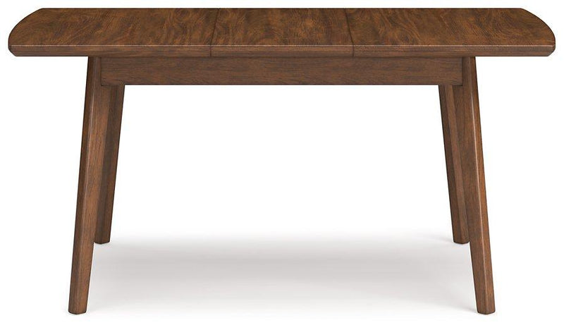 Ashley Furniture Lyncott dining extension table with a sleek wooden surface and sturdy legs for versatile dining space.