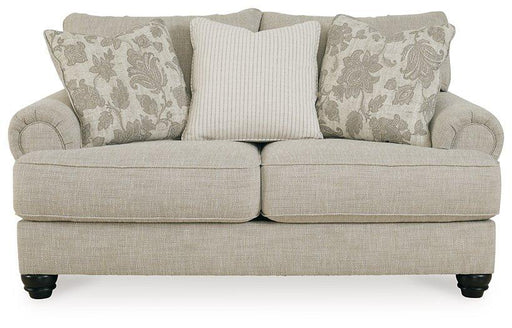 Ashley Furniture Asanti loveseat with plush fabric and cushioned armrests, perfect for cozy living room seating.