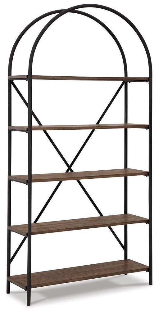 Ashley Furniture Galtbury Bookcase with multiple shelves and wood finish, ideal for storage and display in living rooms or offices.