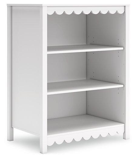 Ashley Furniture Hallityn Bookcase with open shelves and wood finish, ideal for living room or home office storage.