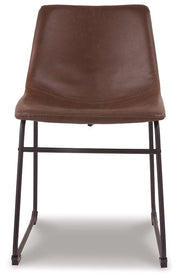 Ashley Furniture Centiar dining chair with wooden legs and upholstered seat, showcasing a modern design and neutral fabric.