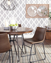 Ashley Furniture Centiar dining chair with upholstered seat and wooden legs, showcasing a modern design.