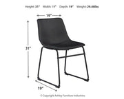 Ashley Furniture Centiar Dining Chair with upholstered seat and wooden legs, modern design for dining room decor.