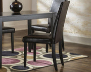 Ashley Furniture Kimonte dining chair with wooden legs and upholstered seat, showcasing a modern and elegant design.