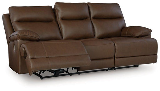 Ashley Furniture VonRyan power reclining sofa with plush cushions and dark upholstery, designed for comfort and style.