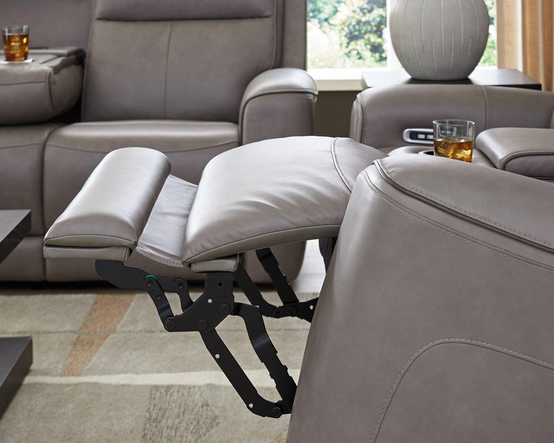 Ashley 5Z-Comfort living room set with plush sofa and matching armchair in neutral fabric, modern design for comfortable seating.